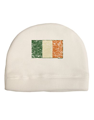 TOOLOUD Distressed Irish Flag - Flag of Ireland Child Fleece Beanie Cap Hat White