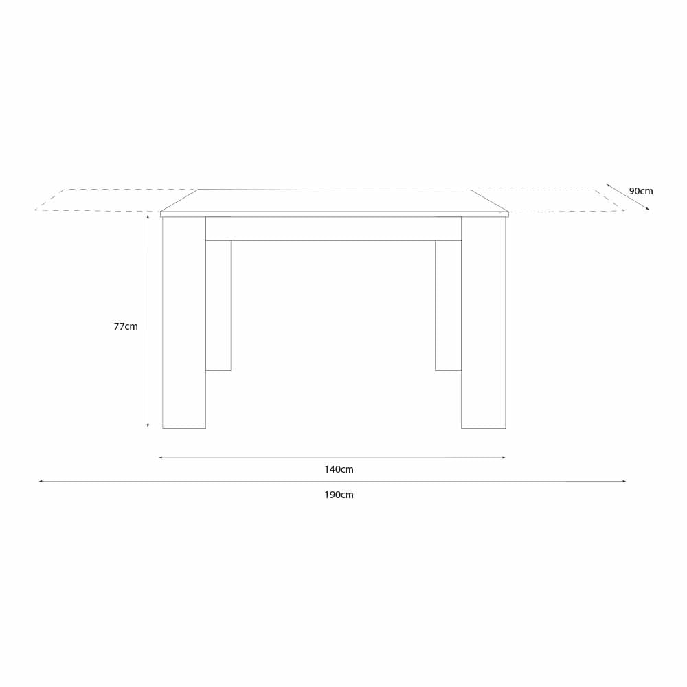 LIQUIDATODO ® - Mesa extensible de 140x90cm moderna y barata ext a 190cm en blanco brillo