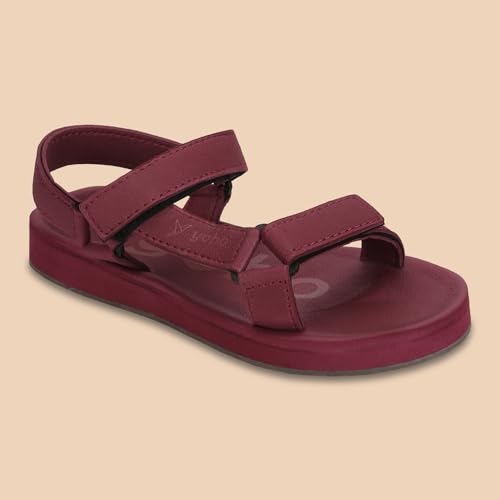 Image of YOHO EVA Sandals for Women | EVA sole | Comfortable cushioned sole with TPR base | Lightweight | Soft skin friendly straps | Adjustable straps | Velcro closure | Vibrant colour options