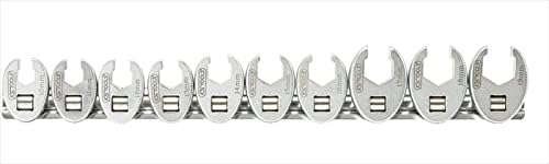 KS TOOLS 913.3800 3/8 Inch Crawfoot Wrench Hexagonal Set, 10 Pieces, 3/8" Crawfoot Wrench Hexagonal Set, 10 pcs