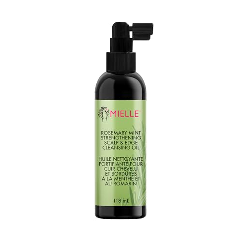 Mielle Rosemary & Mint Scalp & Edge Cleansing Hair Oil - No-Rinse Scalp Cleanser for Product Build Up - Prolongs Hairstyles Between Wash Days & Encourages Longer Healthier Hair 118 ml (Pack of 1)