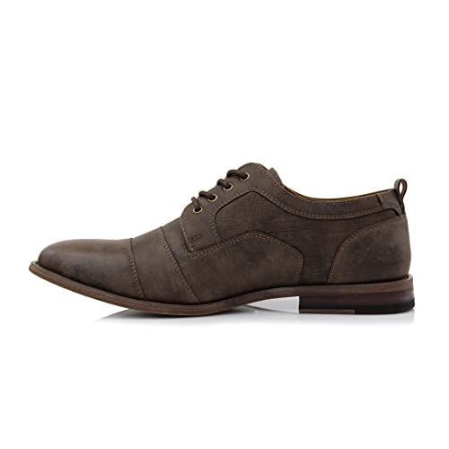 Image of Ferro Aldo Men's Modern Cap-Toe Derby Collection | Statement Dress Shoes in Floral, Woven, & Classic Styles