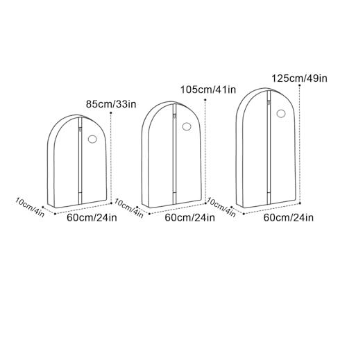 Dress Garment Bag, Garment Bag for Suit Thickened Three-Dimensional with Round Viewing Window, Non-Woven Fabric, Suitable for Coats, Suits, Sweaters(Blue,60x125cm/24x49in)2