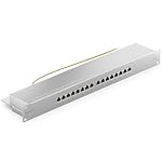 deleyCON – deleyCON CAT 6 Patchpanel Verteilerfeld 16 Port RJ45 - Grau