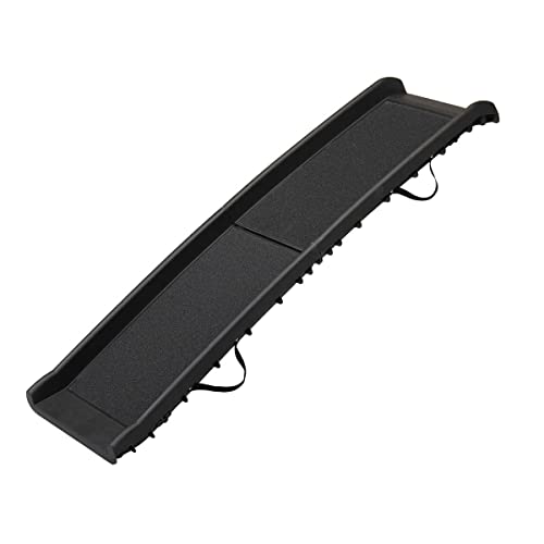 62”L Foldable Pet Ramp, Portable Pet Ladder Suitable for Cars Trucks and SUVs, Folding Dog Ramp for Small Cats and Large Dogs Loading up to 200 Pounds, Black