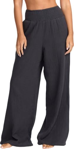 Billabong - Womens New Waves Gauze Elst Pant, Color Black Sands, Size: Large