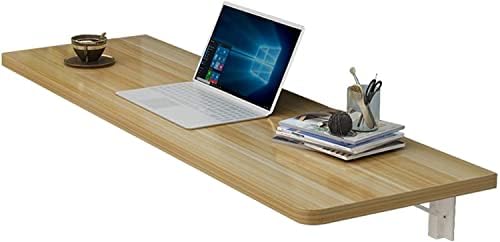 Corner Folding Computer Desk Wall Mounted Wooden Work Table Space Saving Side Table for Home Office Kitchen 31x16in Double Support Trestle Design