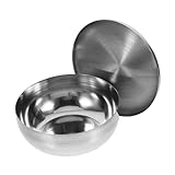TEMPNAP Salatschüssel Aus Edelstahl Suppenschüssel Kinderschüsseln Aus Edelstahl Koreanische Schalen Für Suppe Isolierschüssel Mit Deckel Ramenschale Mit Deckel Rostfreier Stahl Silber