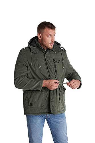 Mr.stream Men's Winter Hooded Jacket Windproof Sherpa Lined Fleece Windbreaker Coat Outerwear Warm Parka Green Xl #TOP5