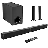 MZEIBO Soundbar with Subwoofer, 120W Bluetooth 5.3 TV Speaker, Home Theater Audio System, ARC/Optical/AUX Compatible for TV PC Projectors