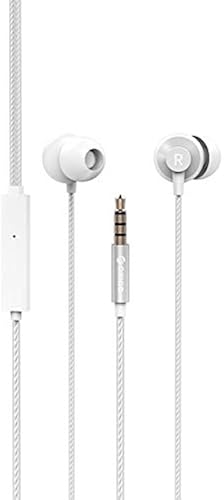 Lightweight RM1 Wired Control Earphone Travel Stereo Bass In-Ear Earphones white 