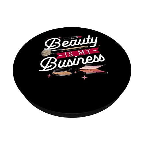 Beauty is my Business Makeup Cosmetic Sales Themed PopSockets Swappable PopGrip, Black - Image 2