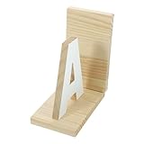 KALLORY Letter a Shaped Wooden Book Holder Book End for Desk Stylish Reading Organizer for Home Office Classroom and Library Upright and Tidy