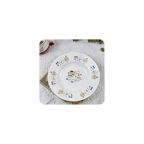 ちいかわ グッズ プレート 皿 可愛い うさぎ ハチワレ セラミック 電子レンジ可 食洗機対応 美濃焼 アイボリー 耐熱皿 おしゃれ 軽い 割れにくい 直径約20 CM