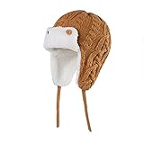 Juenier Baby Winter Hat Ear Flap Beanies Cap for Boys Girls,Toddler Bomber Knit Hat with Fleece Line