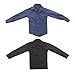 2 Pezzi in Scala 1: 6 Vestiti Maschili Bei Vestiti Classici Camicia Blu Nera Abbottonata per 12 Pollici del Corpo Uomo