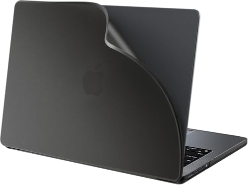BlueSwan Hoes compatibel met Macbook Pro 14 inch M4 M3 M2 M1 A3112 A3185 A3401 A2918 A2992 A2779 A2442, uitgebracht in 2021-2024, Anti-breuk Case PP Matte Anti-vingerafdruk Beschermhoes - Mat Zwart