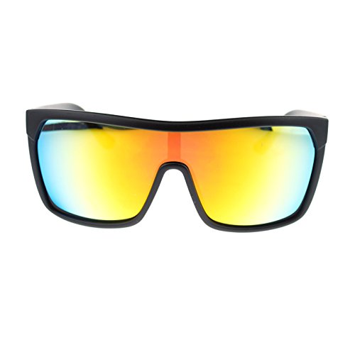 Kush Marijuana Pot Flat Top Shield Mob Mirrored Mirror Lens Sunglasses Black Red Logo #TOP2