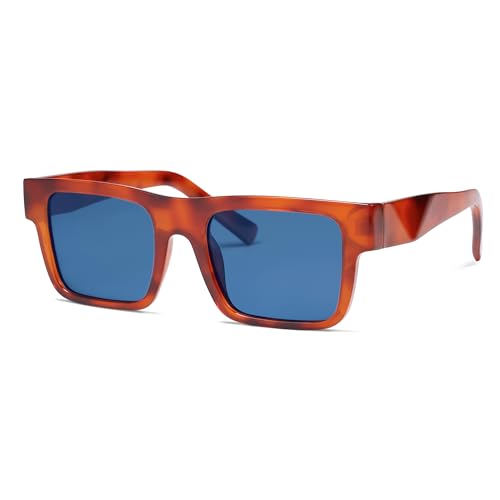 Image of VANLINKER Fashion Trendy Square Sunglasses for Men Women Dark Shades with UV Protection for Driving VL9805