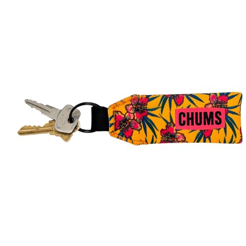 Chums Neoprene Floating Keychain for Boat Keys Car Keys Water Craft Key Float - Water Sports & Boating Accessories - Hibiscus