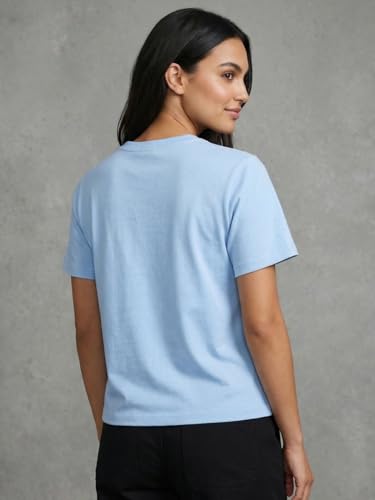 Image of Nobero Women's Graphic Printed T-Shirt | Regular Fit 180 GSM Cotton Tee for Women | Comfortable Round Neck Casual Wear