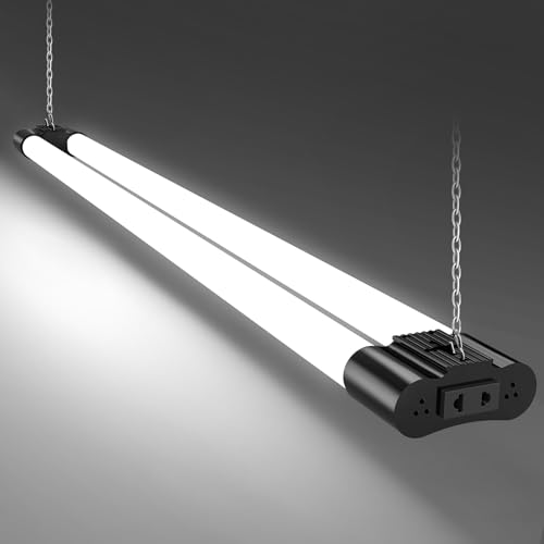 Litglobe Feuchtraumleuchte LED 115cm mit Stecker,40W Verknüpfbar Feuchtraumlampe,6500K Kaltweiß LED Röhre,4400LM Superhell Kellerlampe,Leuchtstoffröhre für Küche Büro Flur Garage