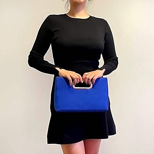Image of Top Handle Faux Suede Clutch