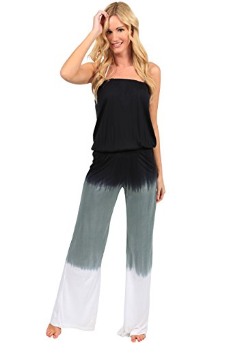 INGEAR Summer Jumper Long Tie Dye Strapless Beach Romper Playsuit Jumpsuit