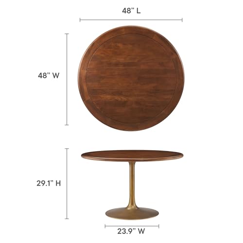 Modern Industrial Round Wood Dining Table for 4 People