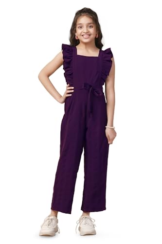 Image of Fashion Dream Girl's Cotton Blend Ankle Length|Jump Suit Set for Girls