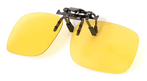 BLUE CUT Clip on Polarized Night vision Glasses Flip up Sunglasses UV-400 to Wear Over prescription Glasses for night driving