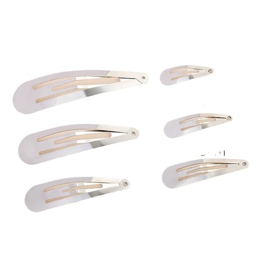 Barrettes clic-clac 8cm en métal argenté pour coiffure DIY | Lot de 100