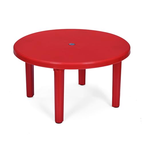 Image of Nilkamal Meridian Strong & Durable Plastic Table for Kids | Use for Playing, Studying | Dining Breakfast Table for Eating & Multipurpose | Laptop Desk |Bright Red