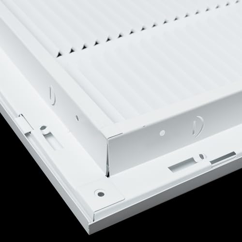 Image of 20 inch X 20 inch Steel Return Air Filter Grille by HANDUA | Removable Face Door HVAC Duct Cover Grill for 1-inch Filter, White | Outer Dimensions: 22.5 inchW X 22.5 inchH