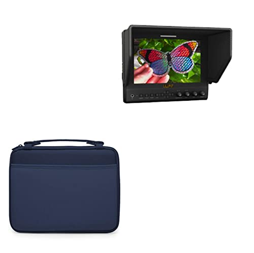 BoxWave Case Compatible with Lilliput 663/O/P2 - Hard Shell Briefcase, Slim Messenger Bag Briefcase Cover Side Pockets - Navy