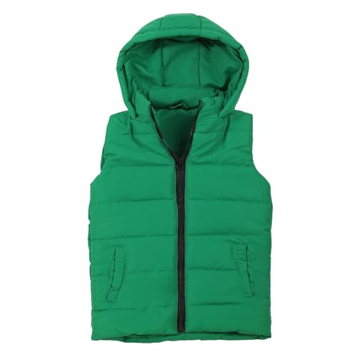 Listado de Chalecos para Niño , tabla con los diez mejores. 47 Chaleco sin mangas para niños, ligero y acolchado, con capucha y cierre, #2-Verde, 9-10 Años