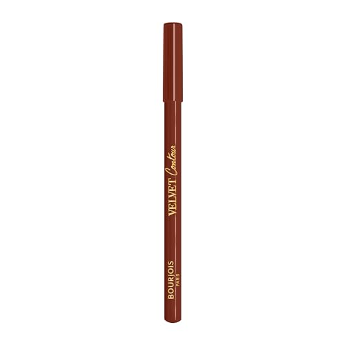 Bourjois Crayons à lèvres Velvet Contour, 12 Brunette, redéfinit les lèvres, texture crémeuse mate, application précise, beurre de karité, tenue longue durée jusqu’à 8 heures 1,14 g