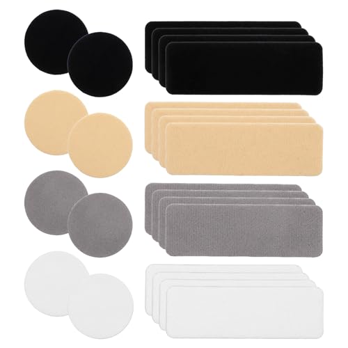 24PCS Shoe Patches for Holes, 4 Colors Shoe Heel Repair Patches Rectangular Round Form Shoe Repair...