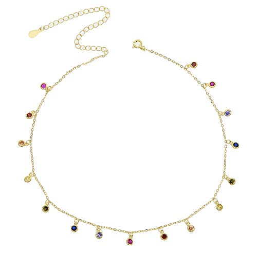 Jolis colliers en argent et crystals colorés le cadeau idéal pour femme et garçon