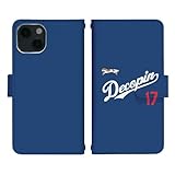 Carine(カリーナ) iPhone14 ケース スマホケース 手帳型ケース 手帳型カバー 犬柄 デコピン 犬 大谷翔平 ドジャース 合皮レザー/ポリカーボネート、TPU カードスロット ストラップホール D