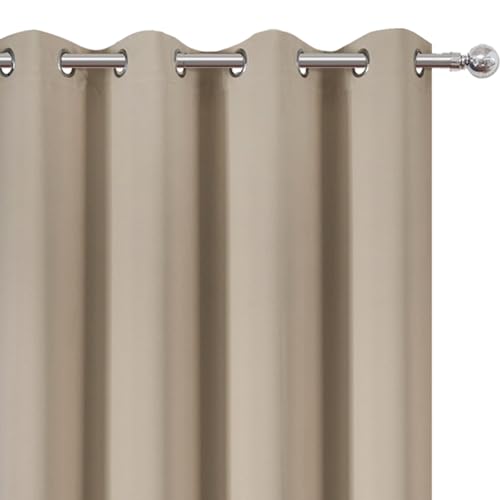 Image of LEMOMO Khaki Thermal Blackout Curtains /52 x 54 Inch /Set of 2 Panels Room Darkening Curtains for Bedroom