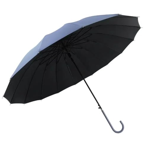 Parapluie long 16 os grand format anti-tempête noir