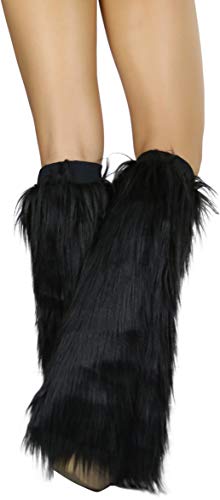 Image of ToBeInStyle Women's Faux Vibrant Fur Retro Daring 60' Inspired Ravewear Knee High Leg Warmers