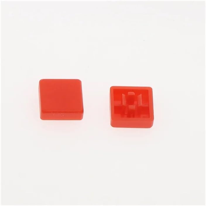 50pcs A14 Short Feet Square Switch Button Cap Match 12 * 12 * 7.3 Switch use(Yellow)