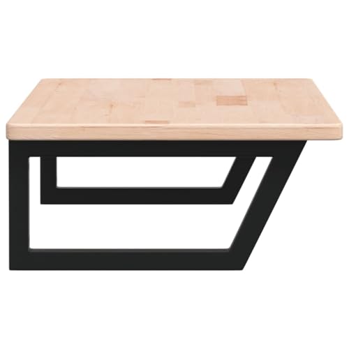 Tapa de lavabo con soporte trapecio de acero y encimera de madera 6