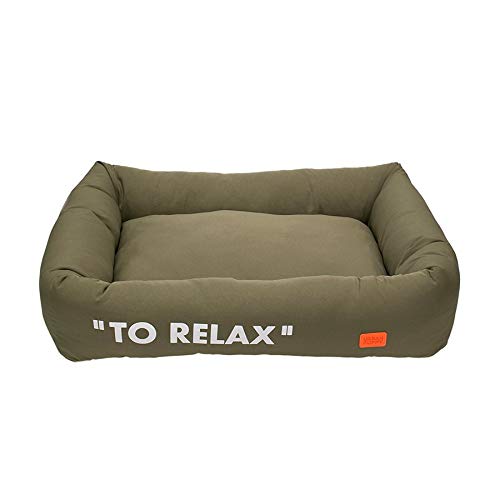 Cama Lisa Retangular Microfibra Urban Puppy para Cães e Gatos Caqui - Tamanho M