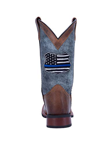 Image of Laredo Men's We Back The Blue Western Boot Wide Square Toe Brown 15 D(M) US