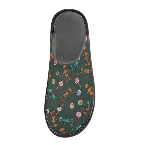 JUNZAN Scary Halloween Dolls Memory Foam Slippers for Women Men House Slippers for Bedroom Indoor2