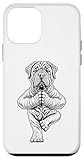 Los cachorros de perro traen armonía. Pacífico perro chino Shar-Pei perro raza yoga cachorro meditar en árbol de yoga vrikshasana pose diseño.