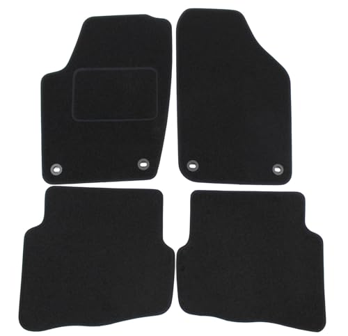J&J AUTOMOTIVE | Tapis De Sol Noir Velours sur Mesure pour Polo 9N / 9N3 2002-2009, Base Antidérapante, Renforcée dans la Zone de la Pédale